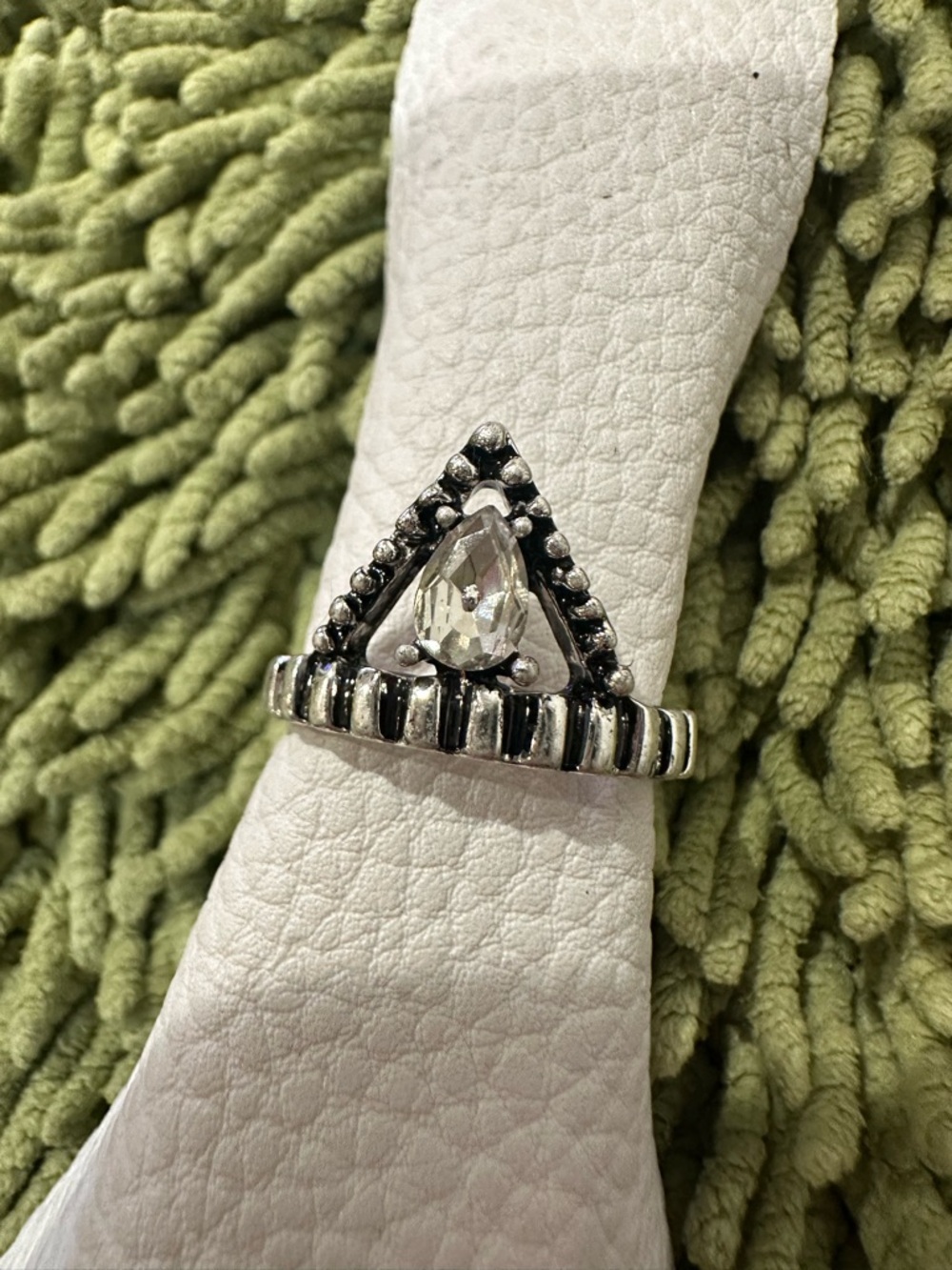 Free People Silver Tone Crystal Boho Rhapsody Stackable Rings - Picture 4 of 5